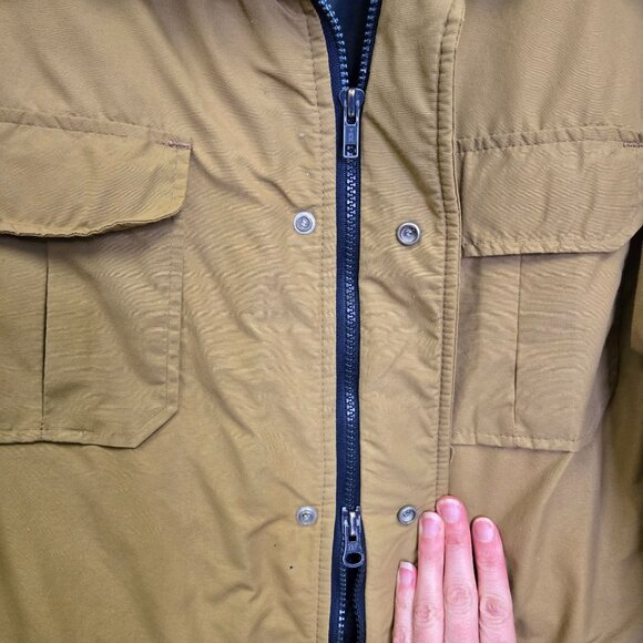 Vintage Men's M Tall Brown Insulated Barn Work Coat Field Jacket Pockets & 3M Th - Picture 7 of 16